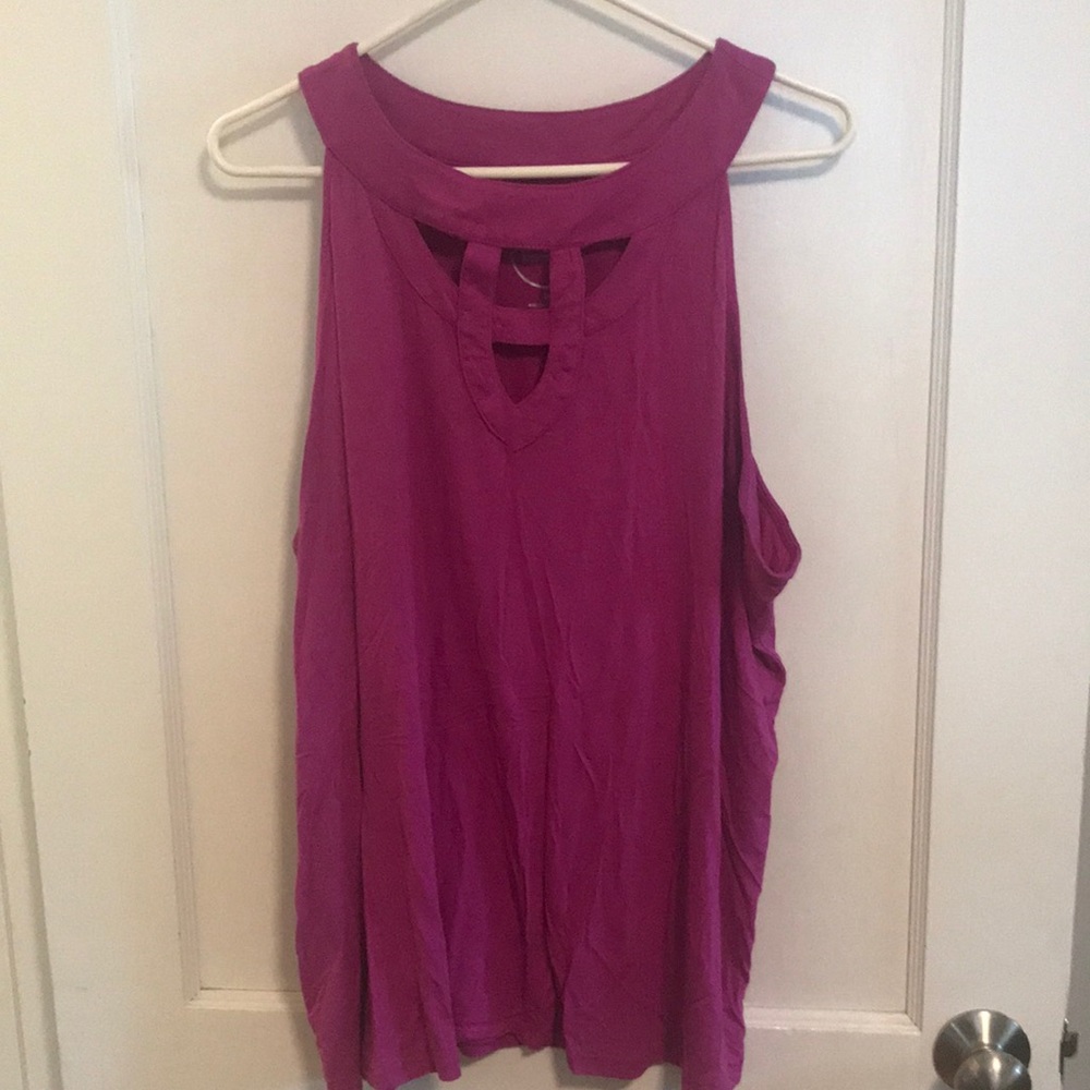 INC tank with cutouts in orchid